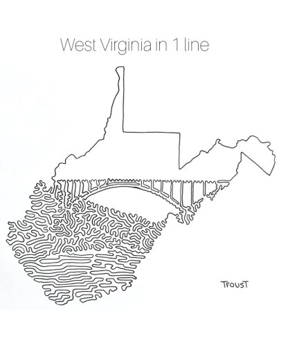 TROUST continuous line (dark on dark)